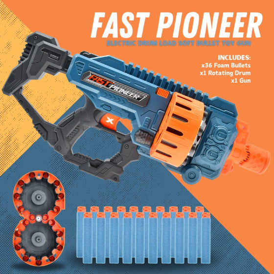 Fast pioneer Speelgoedpistool met Roterend Magazijn 36 kogels