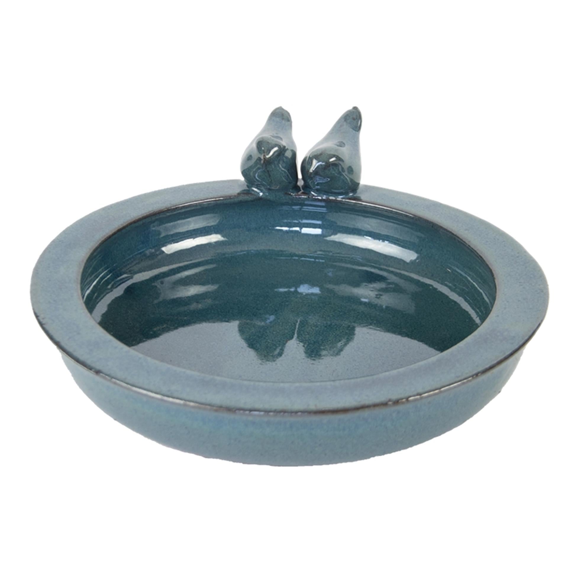 Esschert design vogelbad keramiek rond petrol