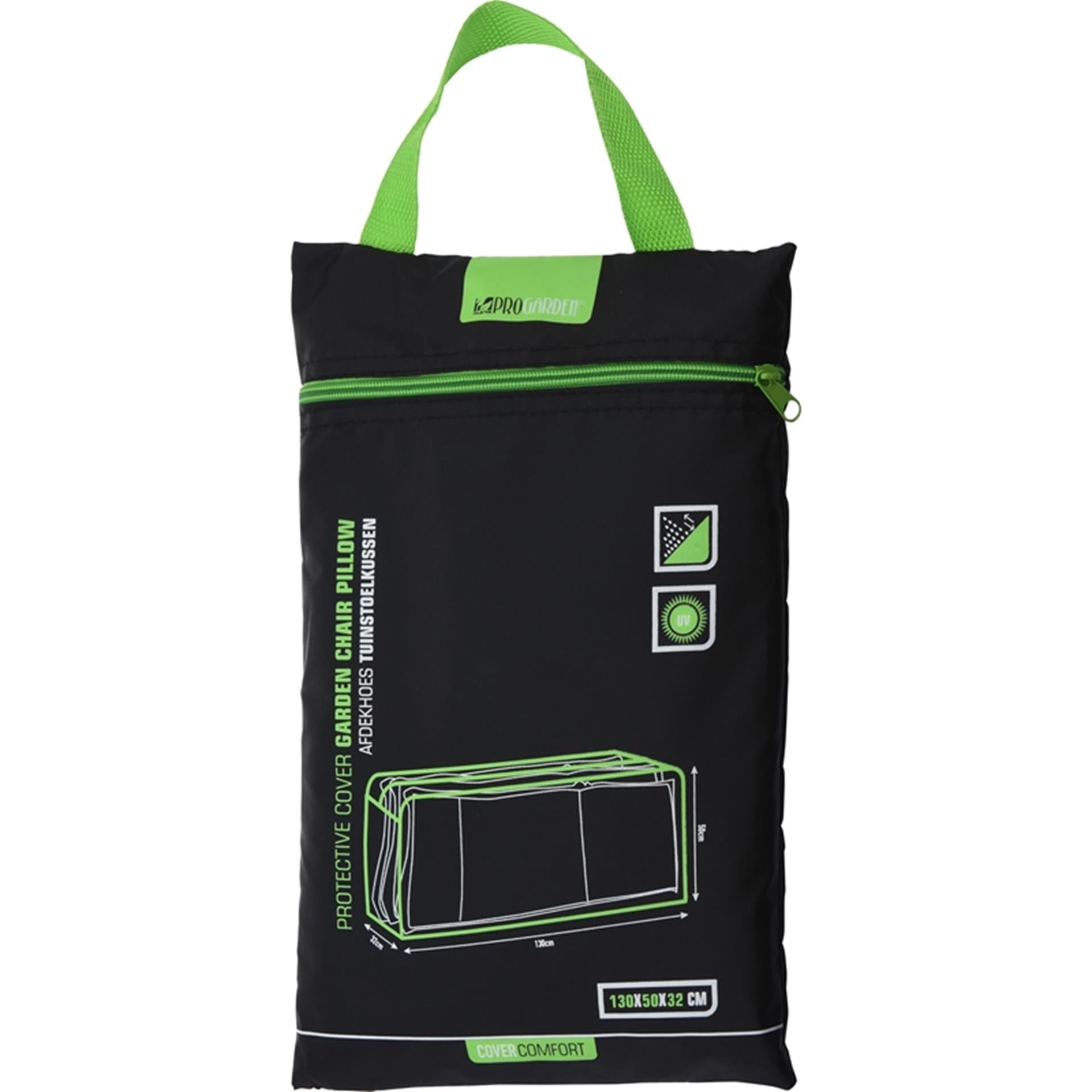Pro tuin stoelkussentas 130 x 50 x 32 cm zwart