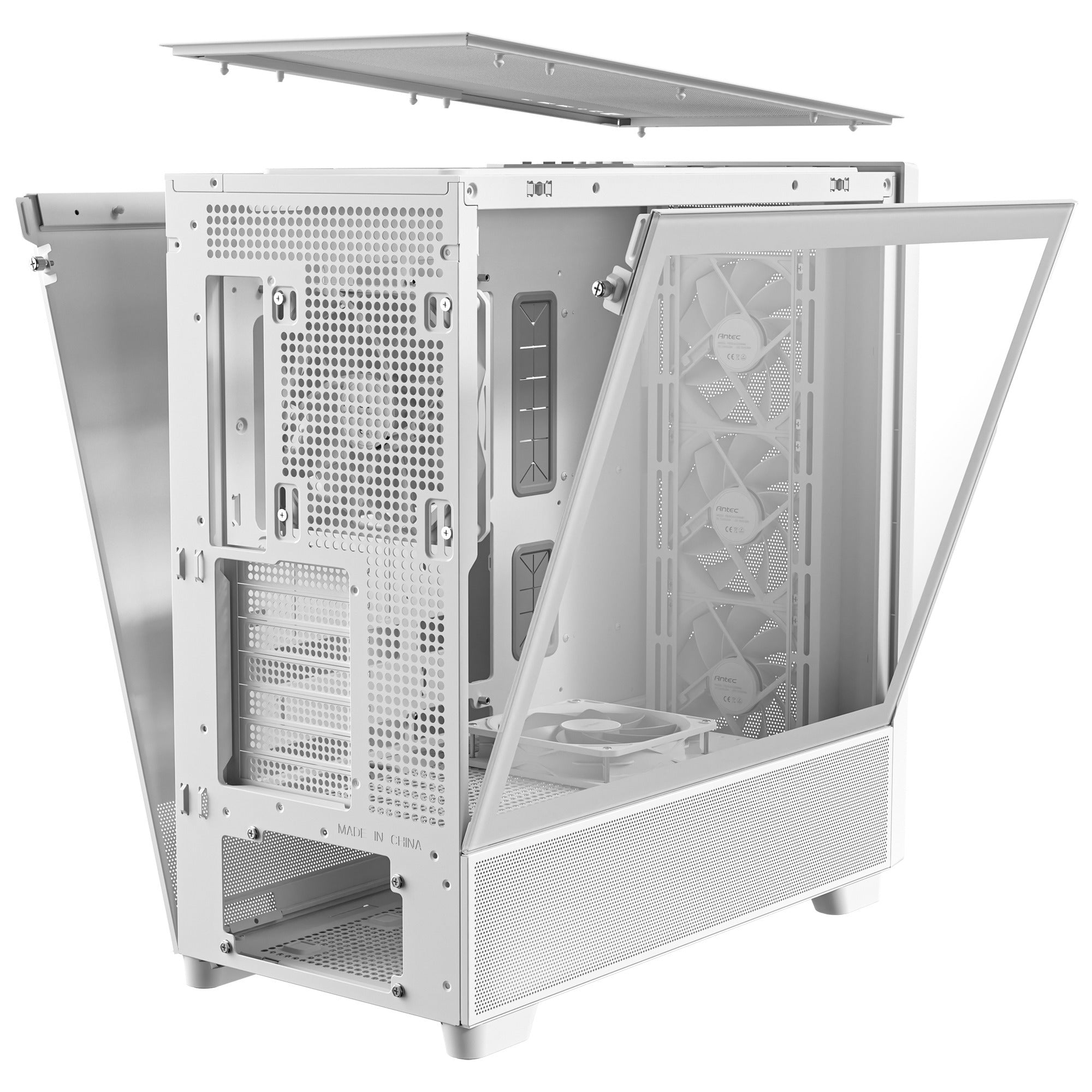 Antec flux midi tower behuizing (wit | 2x usb-a | 1x usb-c | tempered glass)