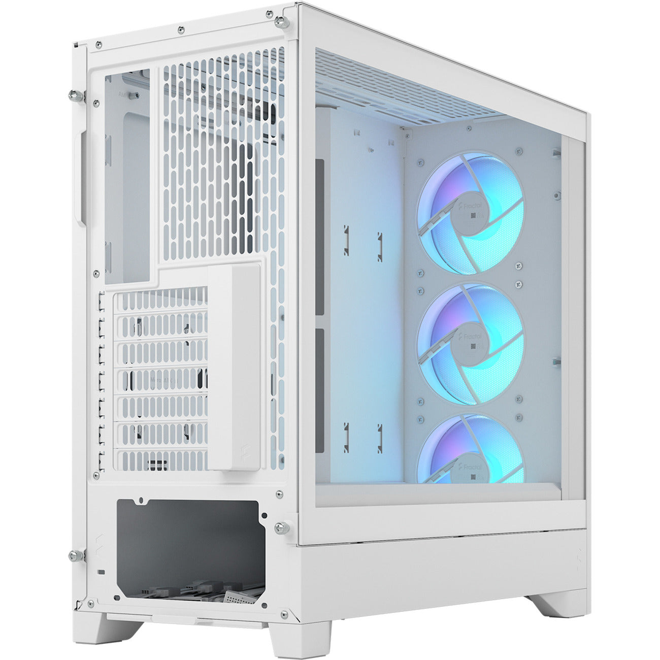 Fractal design pop 2 air rgb midi tower behuizing (wit | 1x usb-a | 1x usb-c | rgb | tempered glass)
