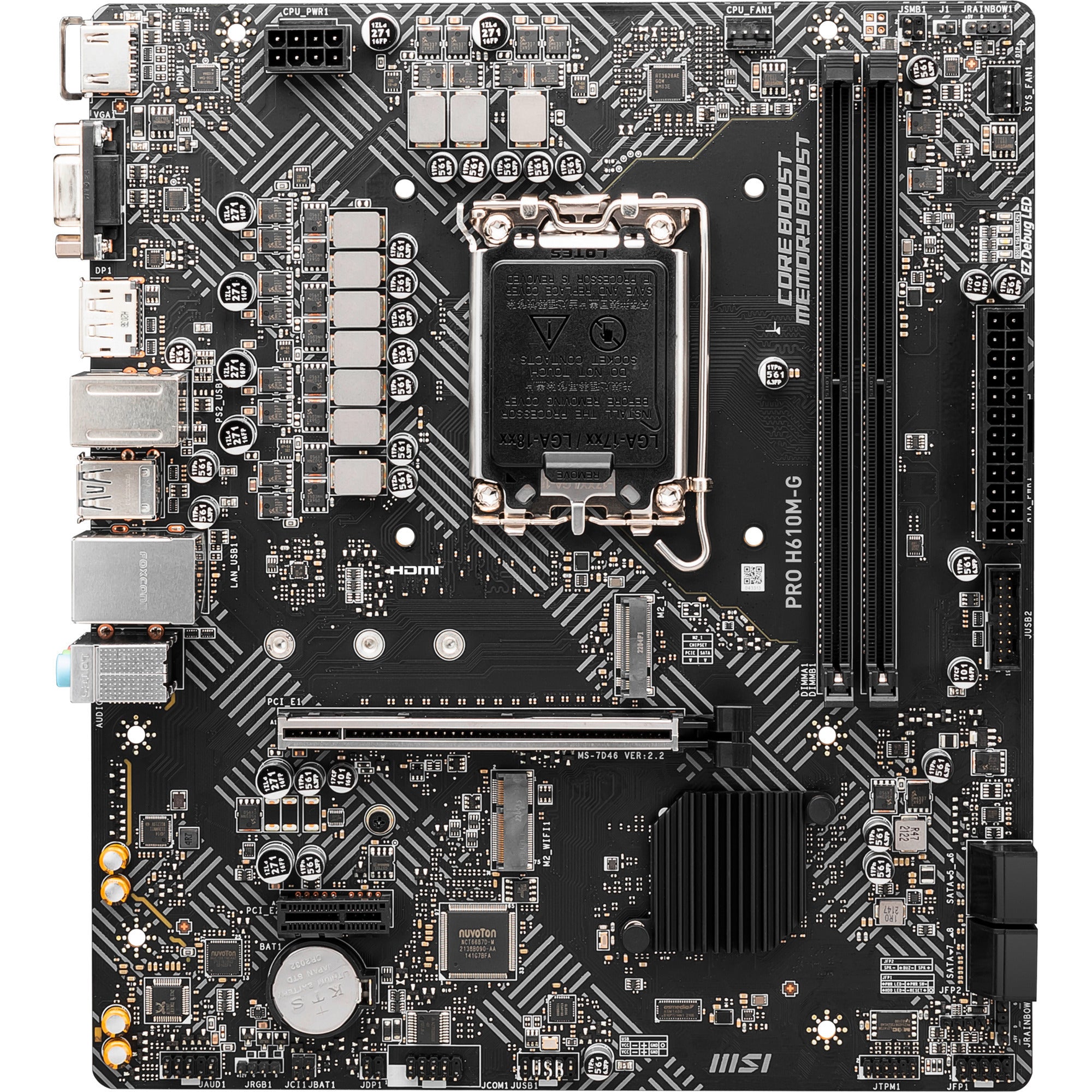 Msi pro h610m-g socket 1700 moederbord (gb-lan, sound, µatx)
