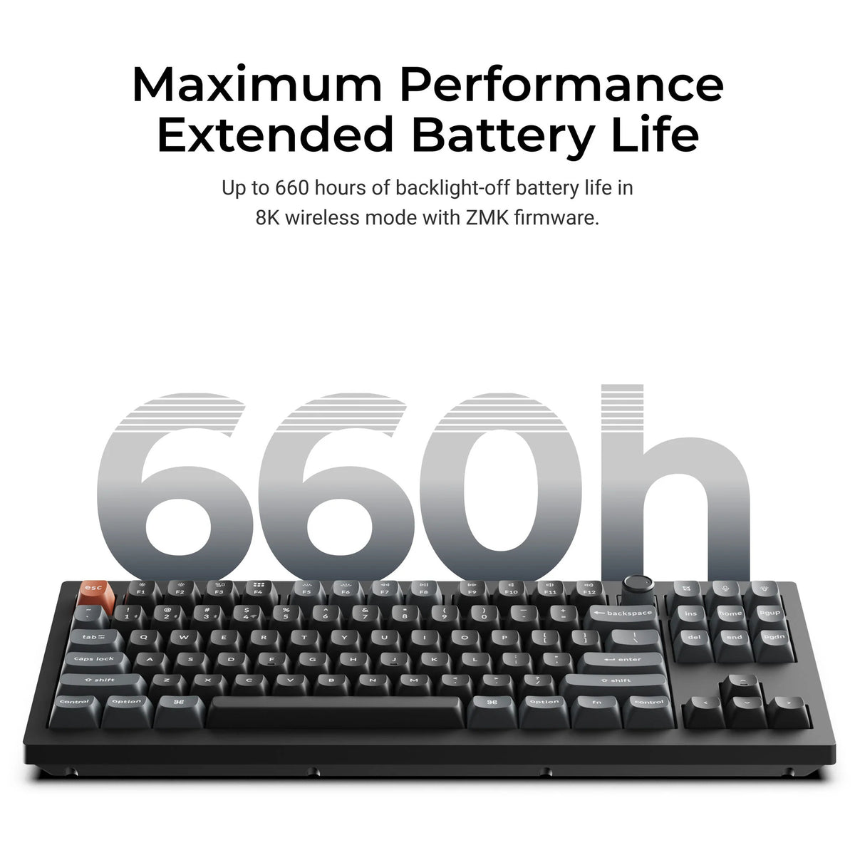 Keychron v3 ultra 8k wireless custom mechanical keyboard (zwart, us lay-out (qwerty), silk pom brown, 80% (tkl), rgb, hot swap, 2.4 ghz | bluetooth 5.3 | usb-c)