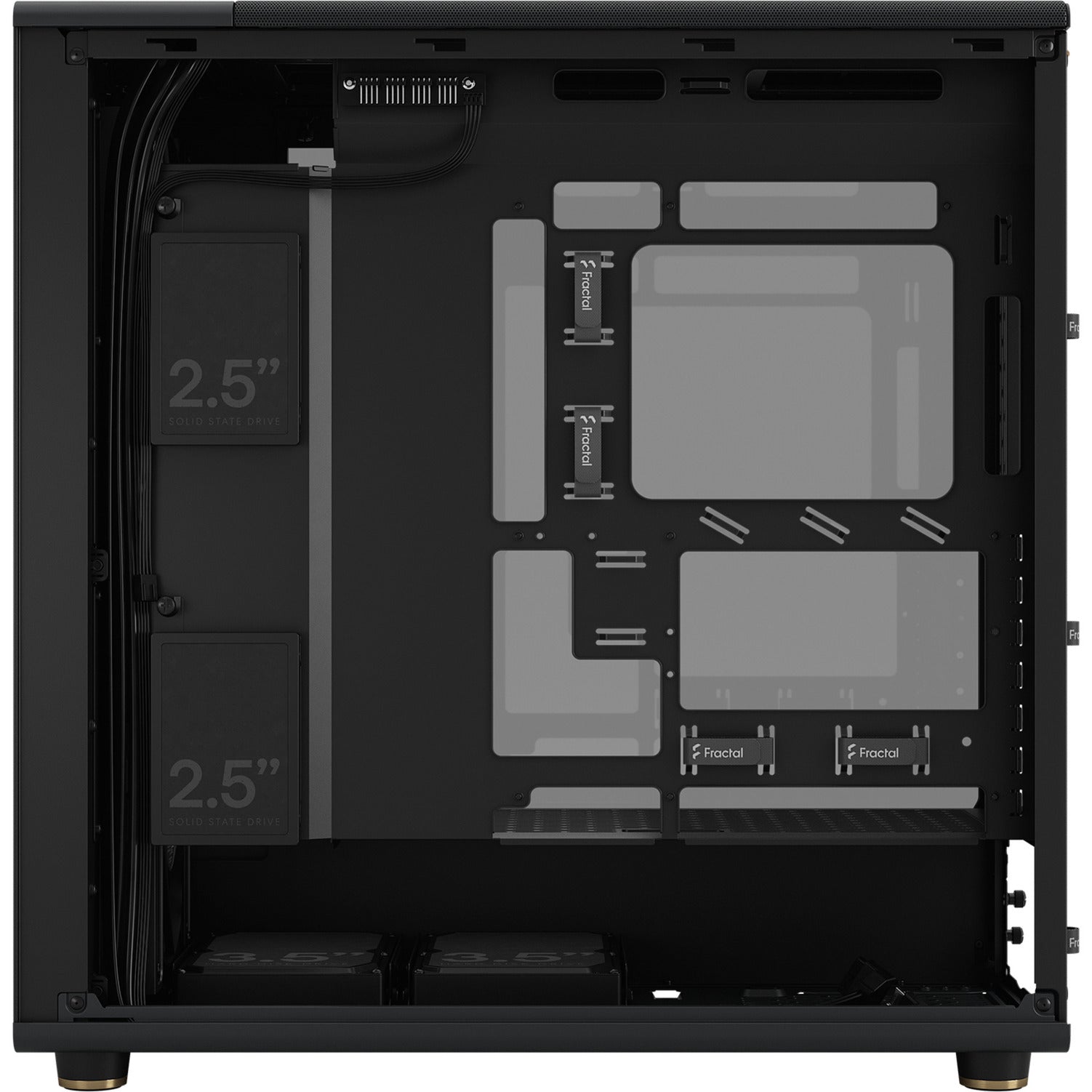 Fractal design north xl rc charcoal black tg dark midi tower behuizing (zwart houtkleur | 2x usb-a | 1x usb-c | tempered glass)