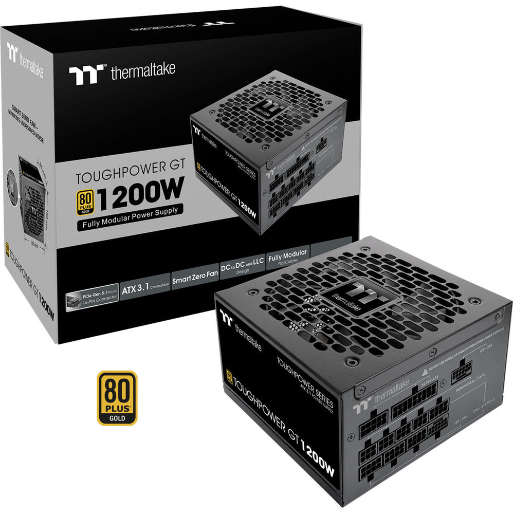 Thermaltake toughpower gt modulaire 1200 watt voeding (zwart, 5x pcie)