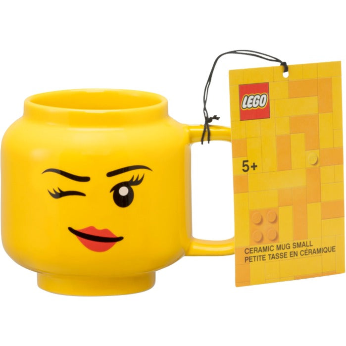 Lego - ceramic mug winky head 255 ml - earthenware - yellow
