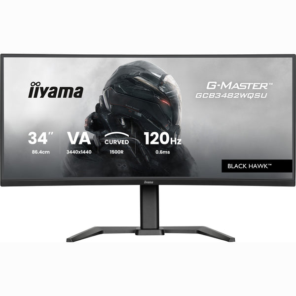 Iiyama g-master black hawk gcb3482wqsu-b1 34 curved ultrawide gaming monitor (zwart, 2x hdmi, displayport, 2x usb-a, usb-b, 2x usb-c, 120 hz)