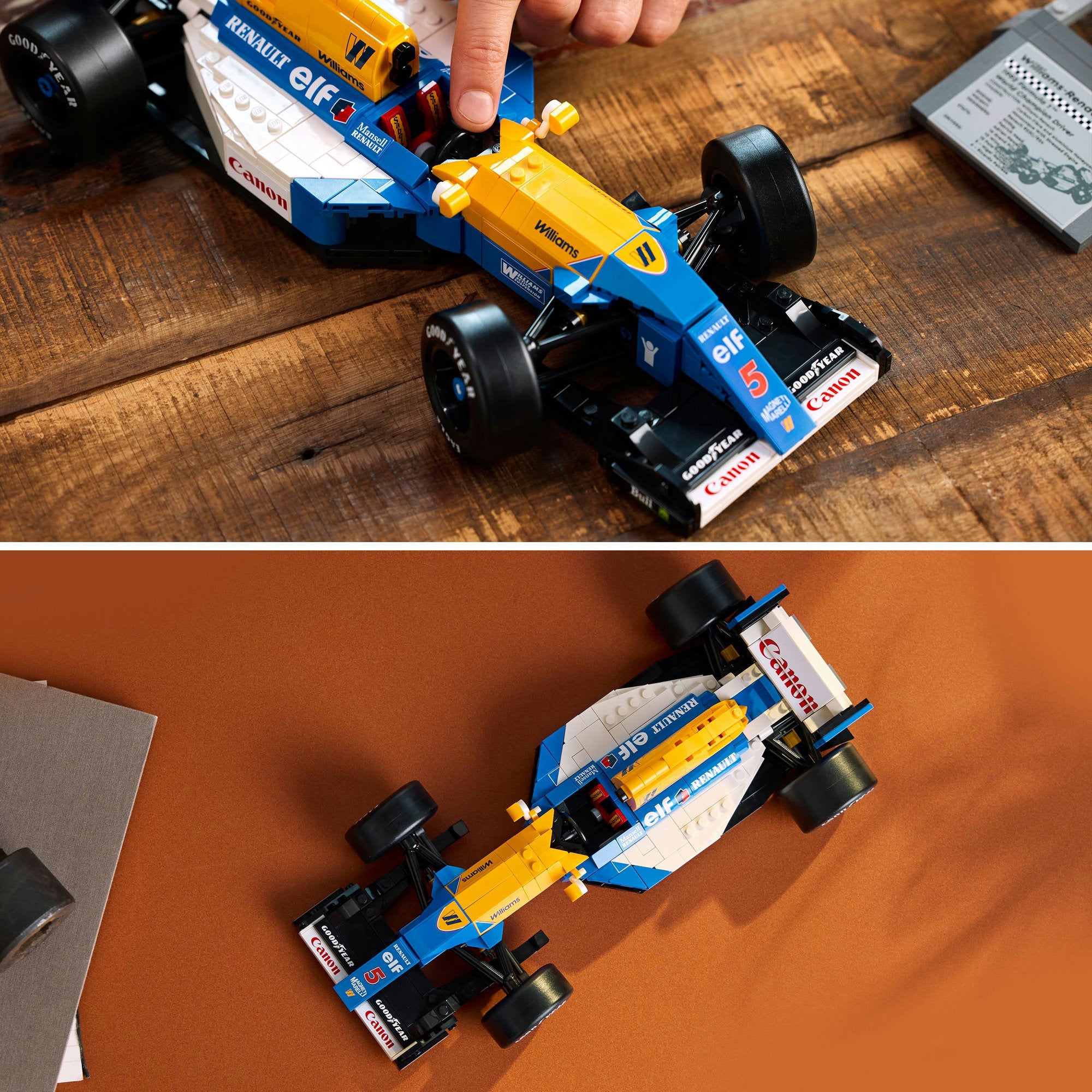 Lego-iconen 10353 Williams Racing FW14B en Nigel Mansell