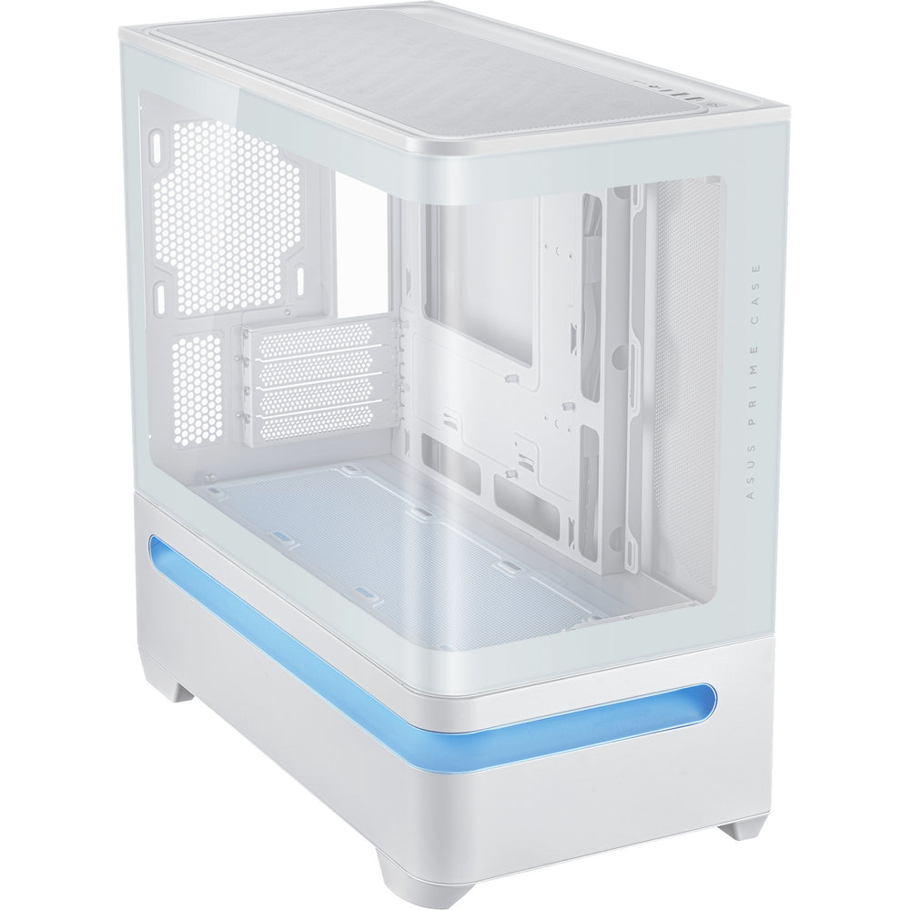 Asus prime ap202 midi tower behuizing (wit | 2x usb-a | 1x usb-c | rgb | tempered glass)