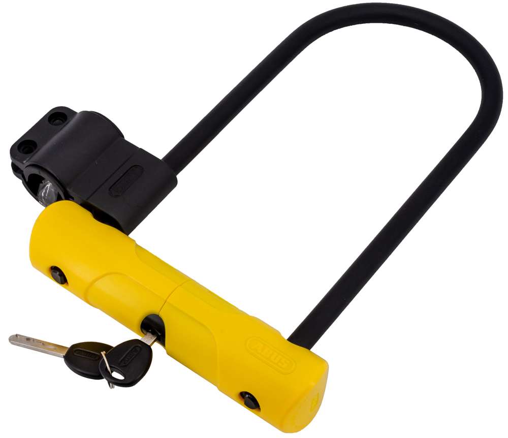Antivol en U Abus 402 170HB230 YE SH34, jaune (avec support de serrure)
