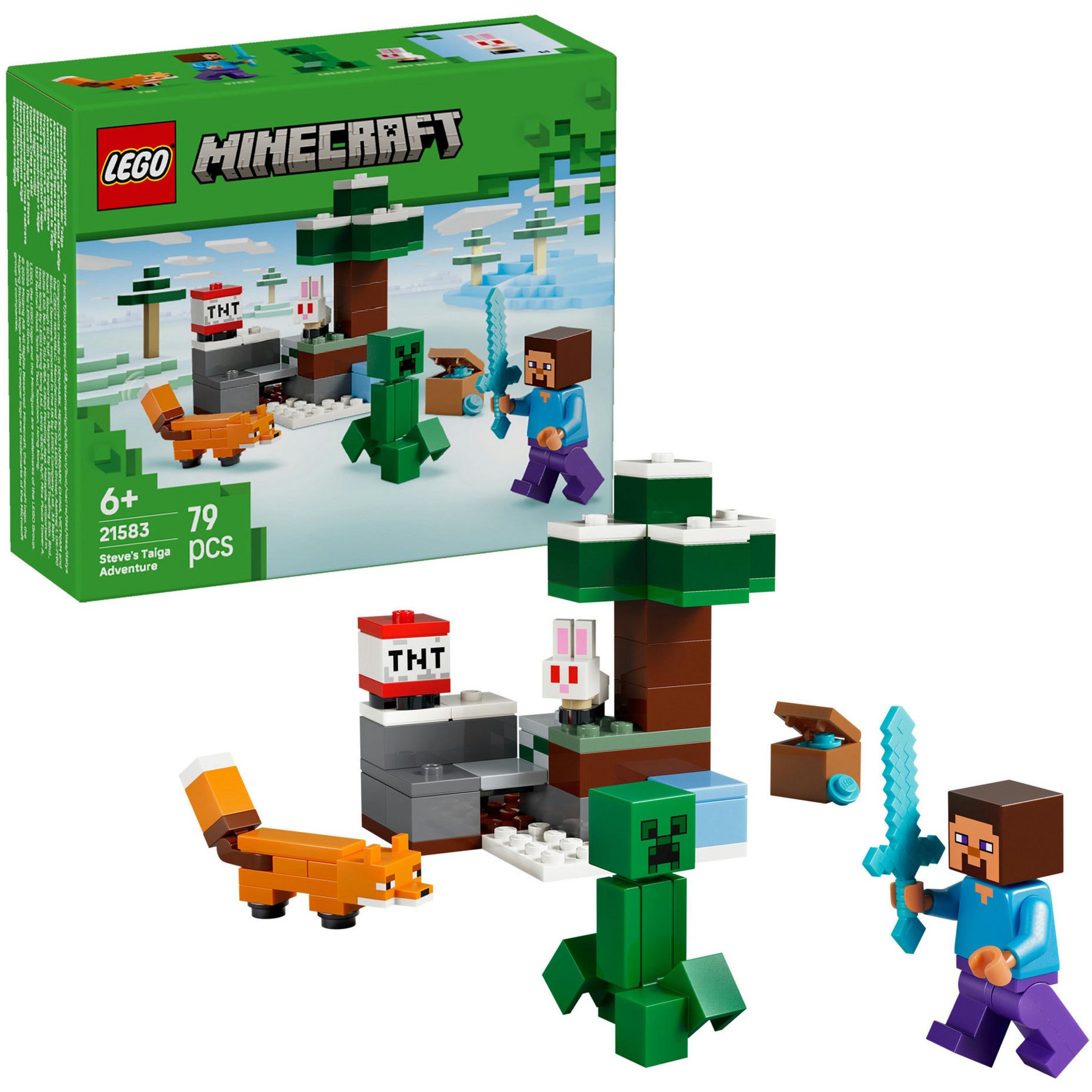 Lego minecraft steve's taiga adventure constructiespeelgoed