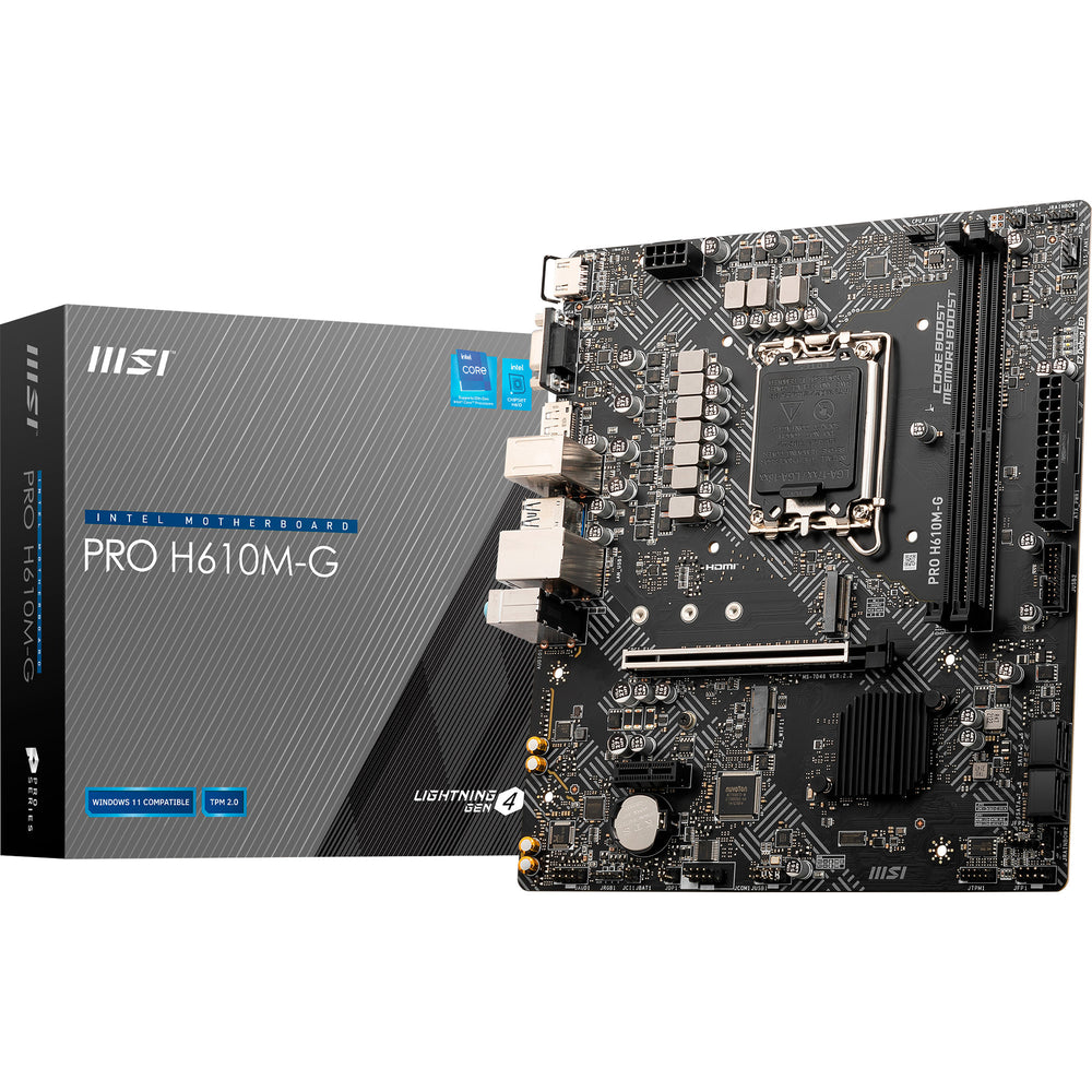 Msi pro h610m-g socket 1700 moederbord (gb-lan, sound, µatx)