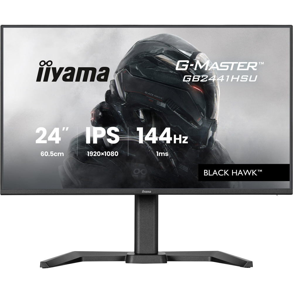 Iiyama g-master black hawk gb2441hsu-b1 23.8 gaming monitor (zwart, hdmi, displayport, 2x usb-a, usb-b, 144 hz)