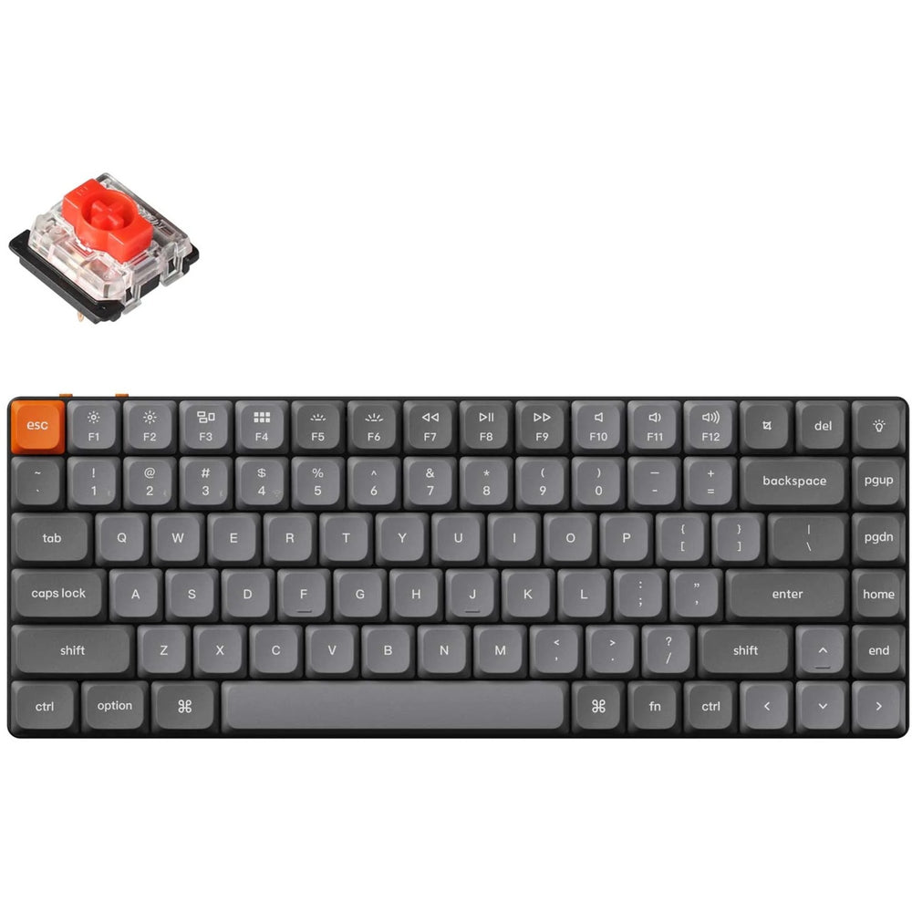 Keychron k3 max-h1 rgb mechanisch toetsenbord (zwart, us lay-out (qwerty), gateron low profile 2.0 mechanical red, 75%, rgb leds, double-shot pbt, hot swap, 2.4ghz | bluetooth 5.1 | usb-c)