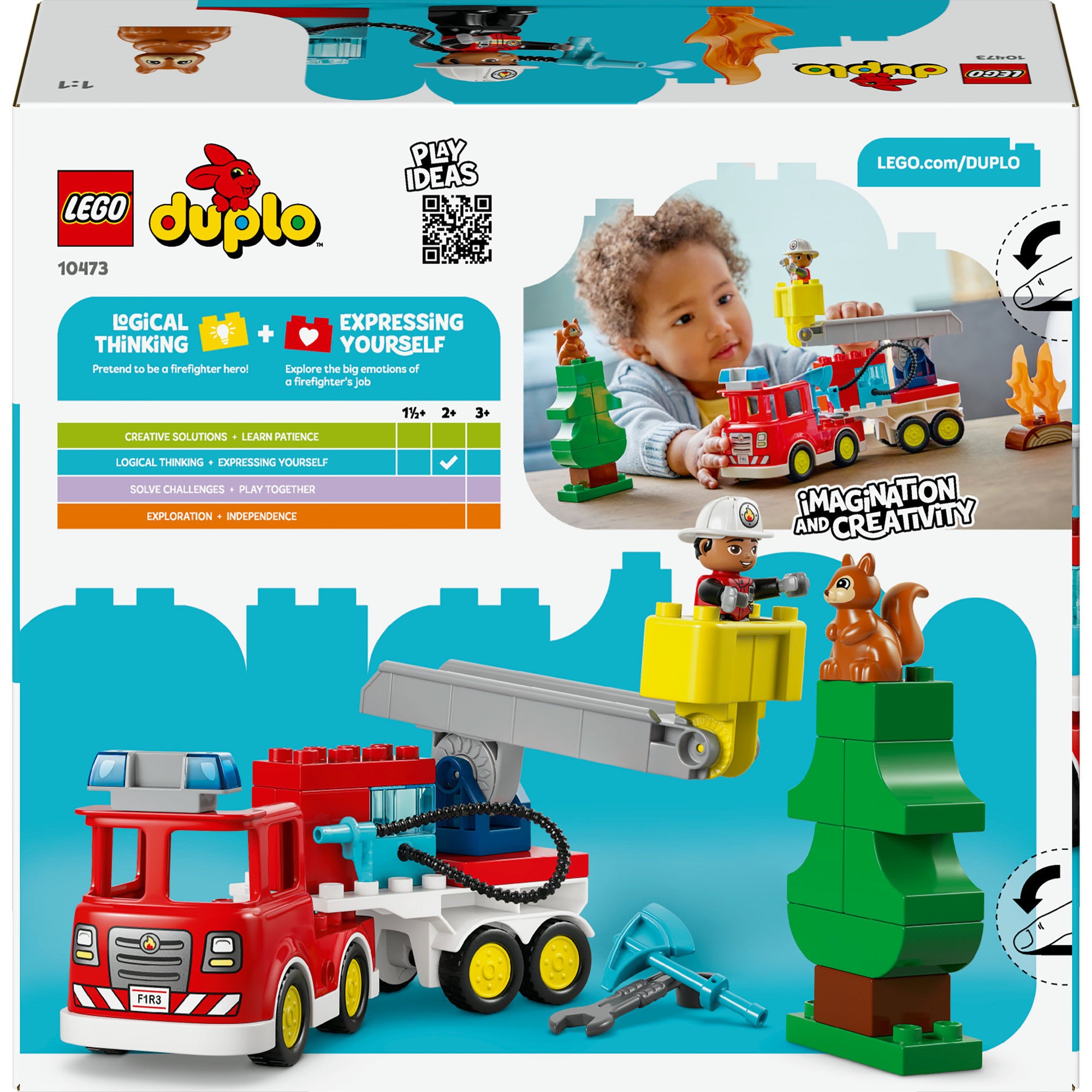 Lego duplo - brandweertruck - inclusief slang en brandweerman