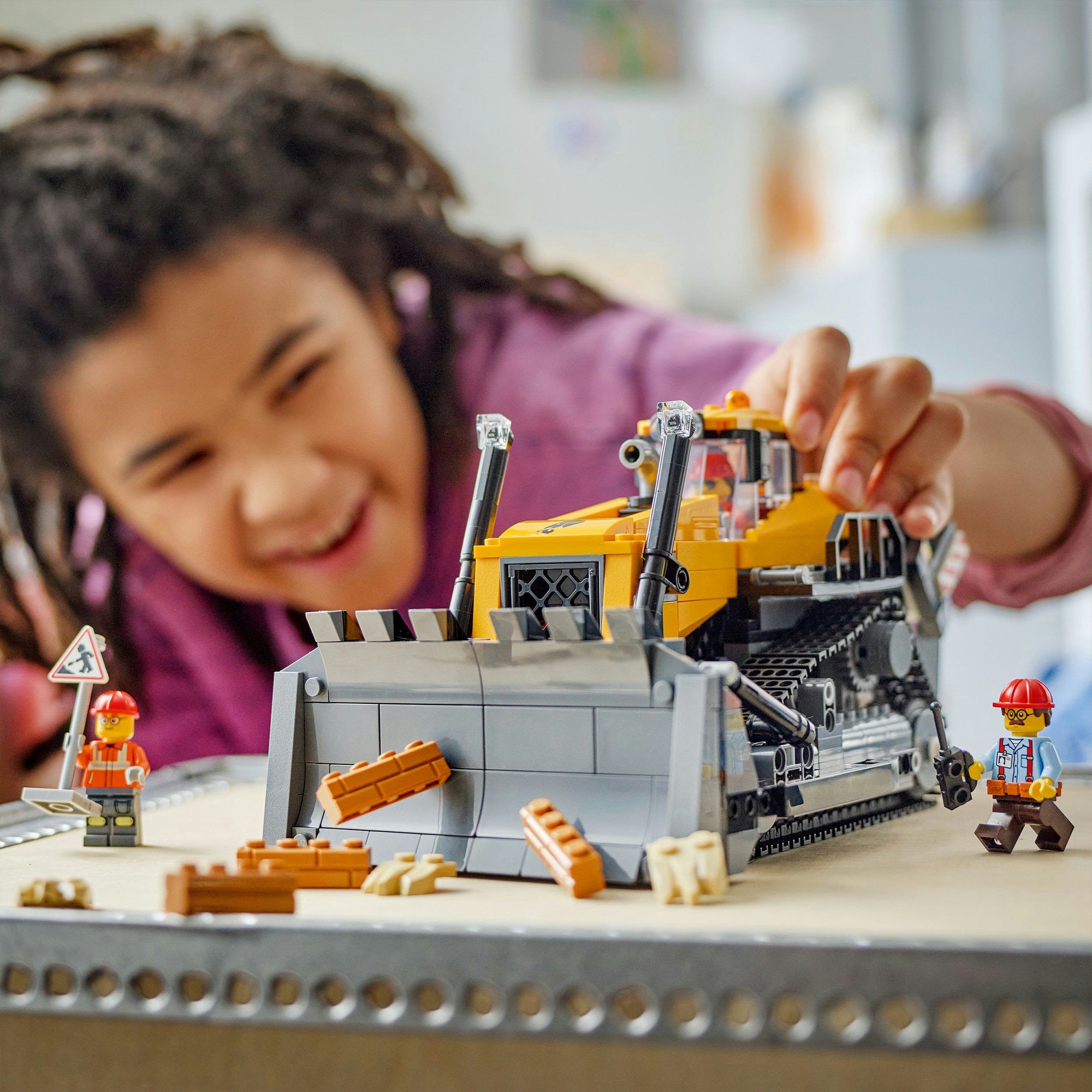 Lego 60466 grote stadsvoertuigen gele bulldozer