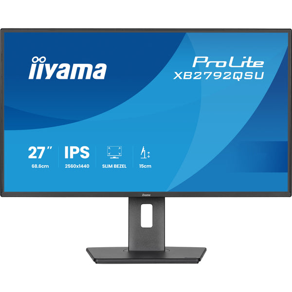 Iiyama prolite xb2792qsu-b1 27 monitor (zwart, 1x displayport, 1x hdmi, 2x usb-a, 120 hz)