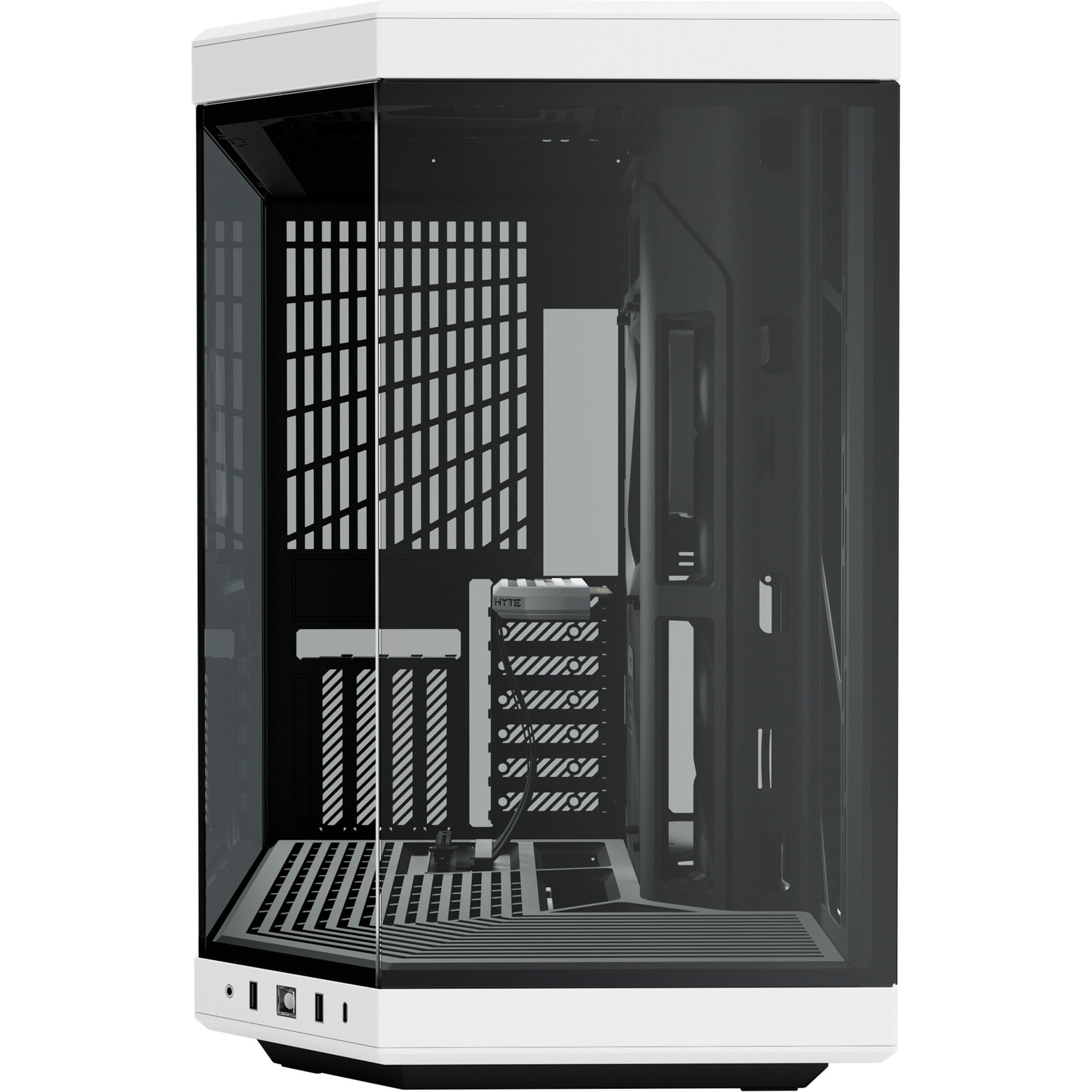 Hyte y70 midi tower behuizing (zwart wit | 2x usb-a | 1x usb-c | tempered glass)
