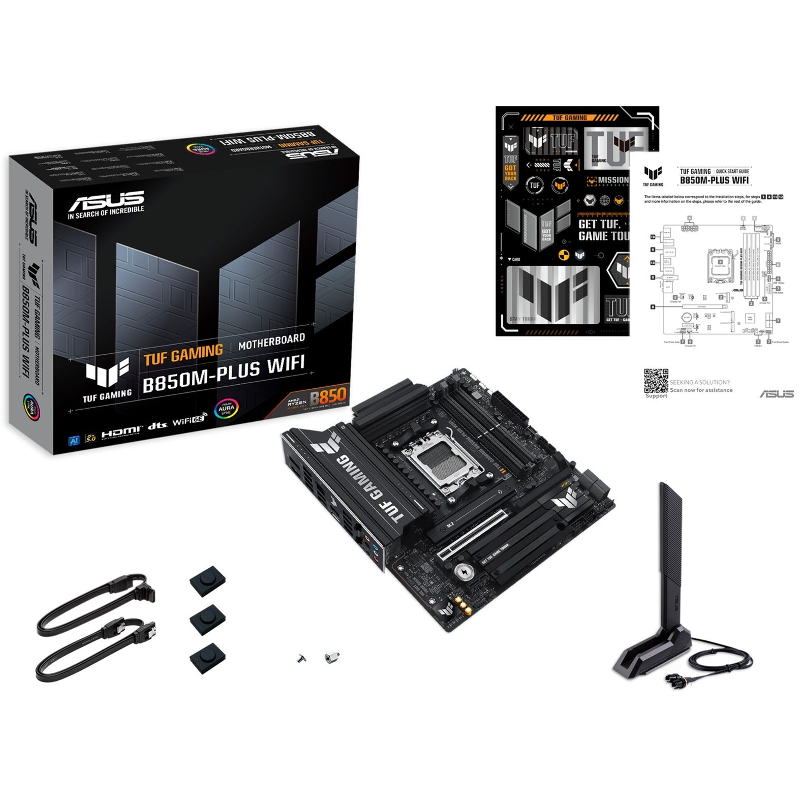 Asus tuf gaming b850m-plus wifi socket am5 moederbord (2.5gb-lan, wi-fi 6e, bt, sound, µatx)