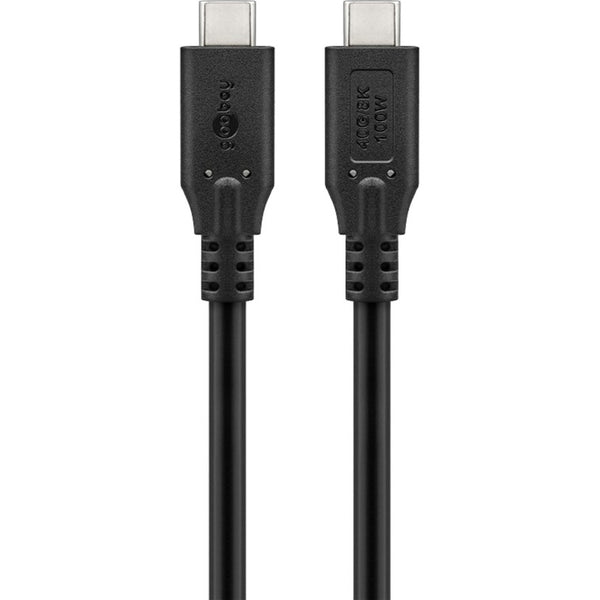 Goobay usb-c 4.0 > usb-c kabel (zwart, 0,5 meter)