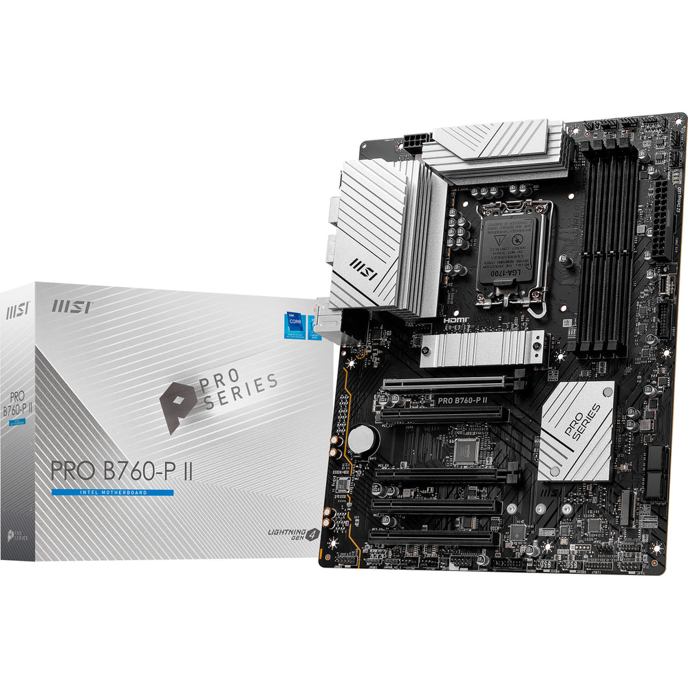 Msi pro b760-p ii socket 1700 moederbord (zwart, raid, 2,5gb-lan, sound, atx)
