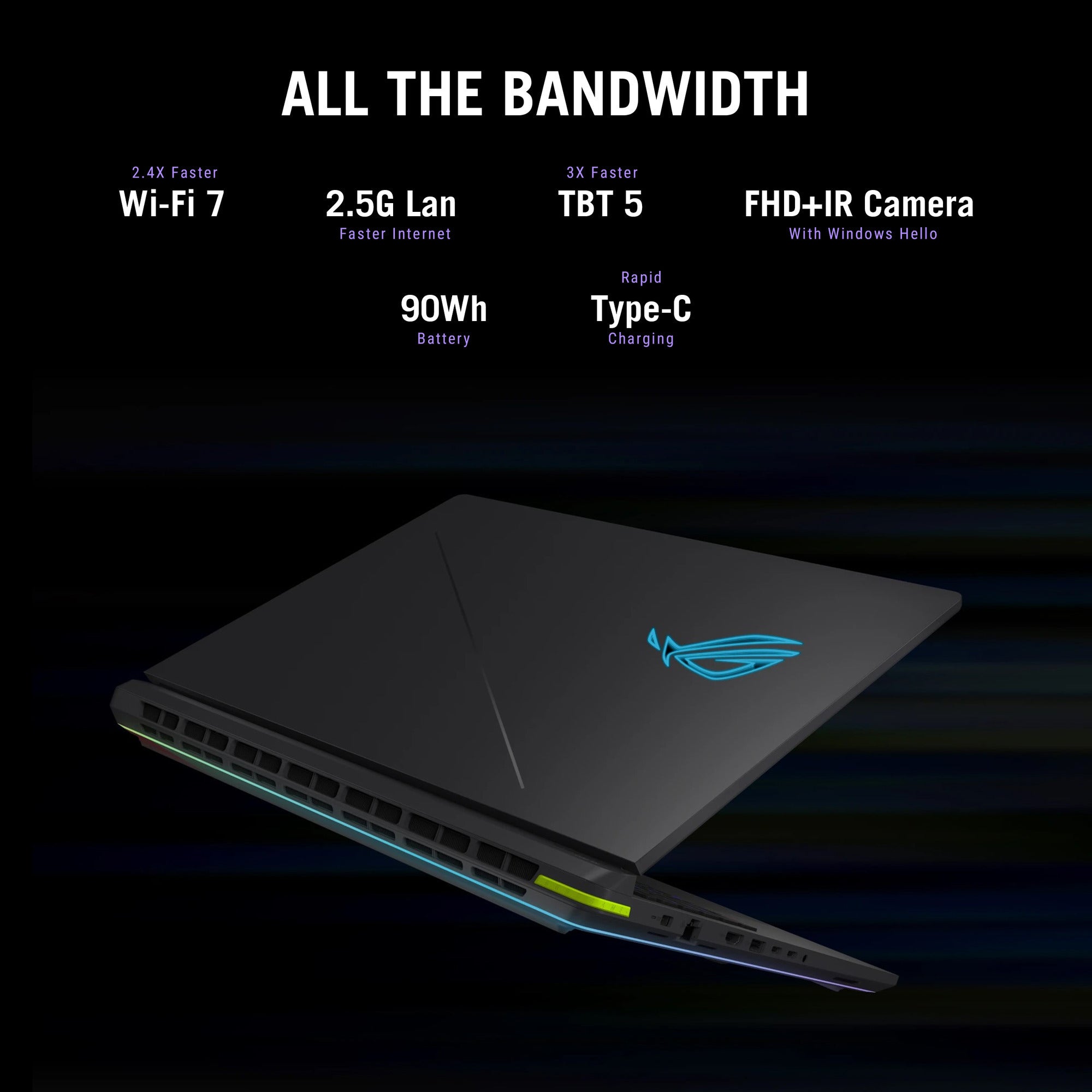 Asus rog strix g16 g615lr-s5396w 16 gaming laptop (zwart groen | core ultra 9 275hx | rtx 5070 ti | 16 gb | 1 tb ssd)