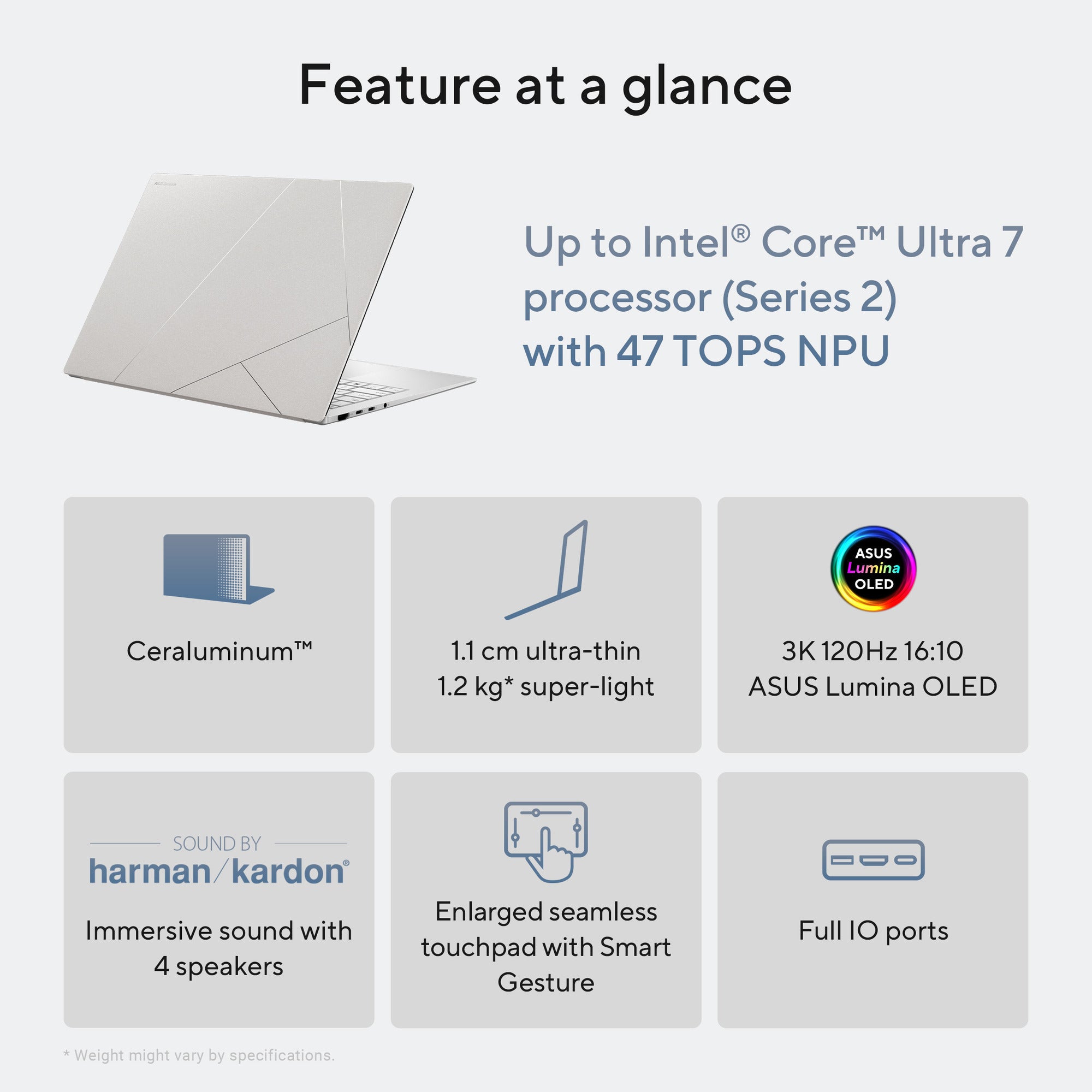 Asus zenbook s14 ux5406sa-qj544w 14 copilot+ laptop (donkergrijs | core ultra 7 258v | intel arc graphics 140v | 32 gb | 1 tb ssd)