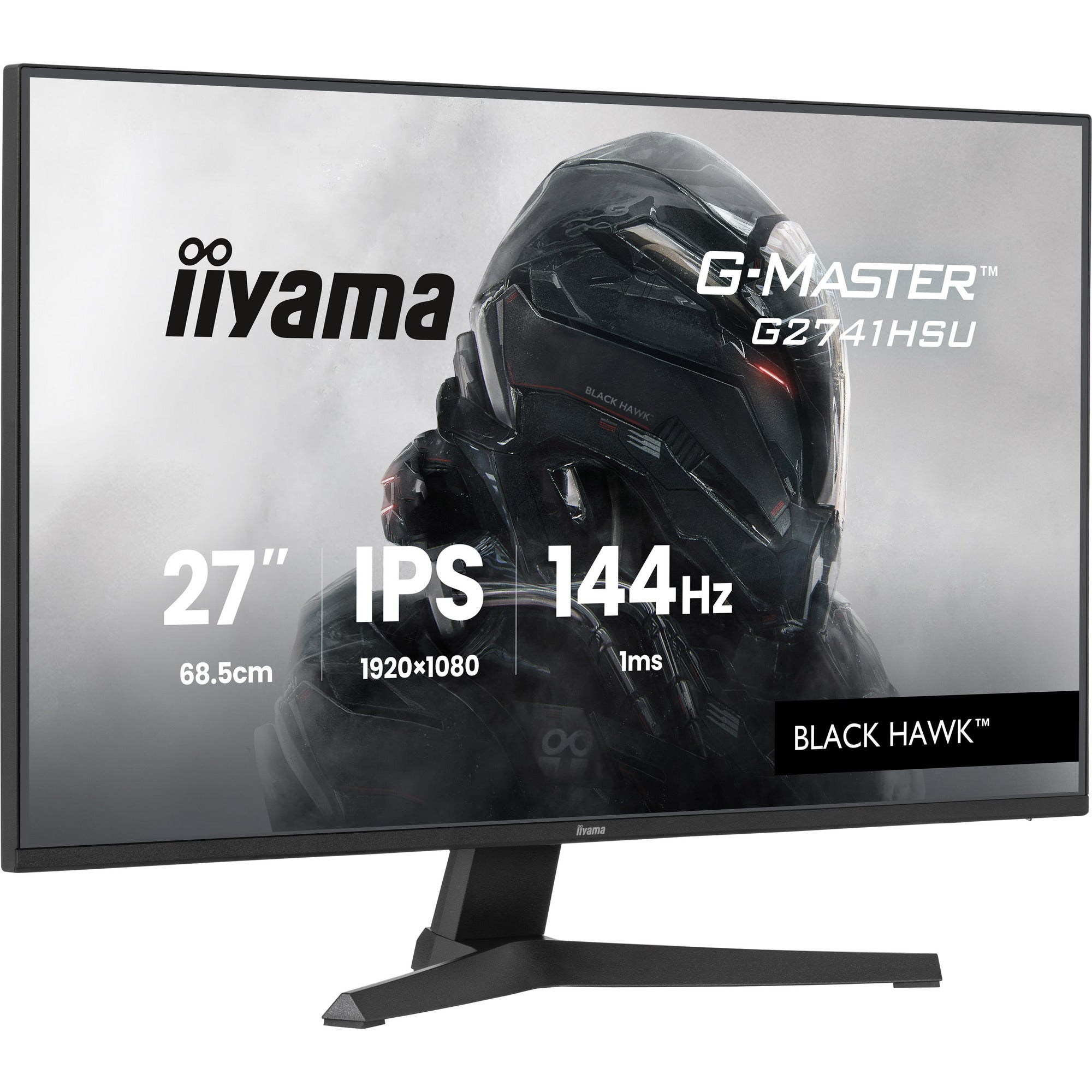 Iiyama g-master black hawk g2741hsu-b1 27 gaming monitor (zwart, hdmi, displayport, 2x usb-a, usb-b, 144 hz)
