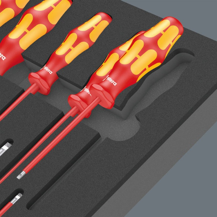 Wera 9711 Foam Insert with VDE Screwdrivers Set 1, 16 pieces (black grey, in foam insert for tool trolley)
