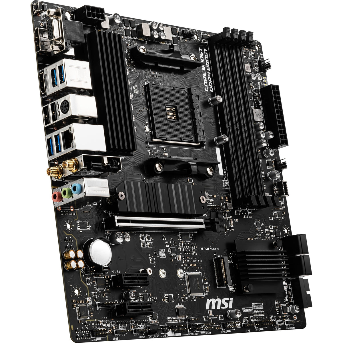 Msi b550m pro-vdh wifi socket am4 moederbord (zwart, raid, gb-lan, wi-fi 5, bt, sound, µatx)