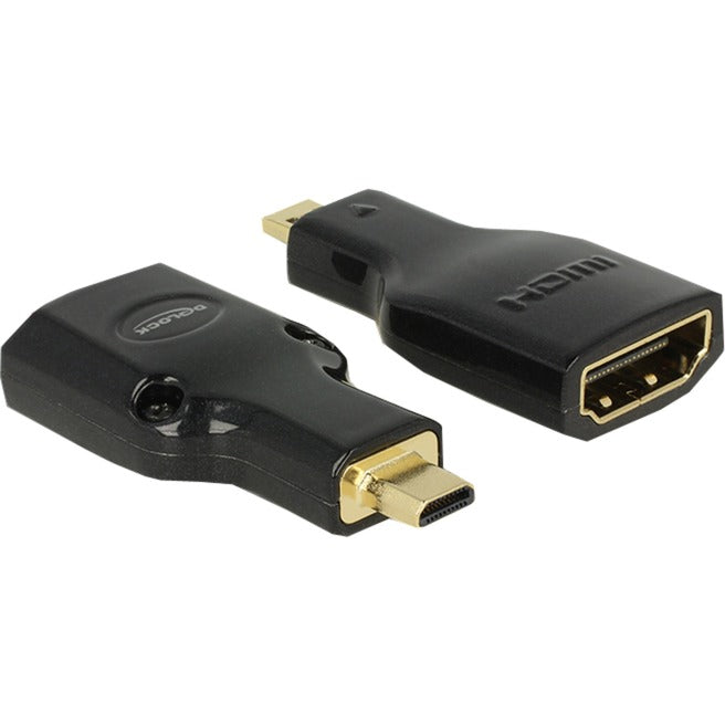 Delock micro-hdmi-d male naar hdmi-a female adapter (zwart)
