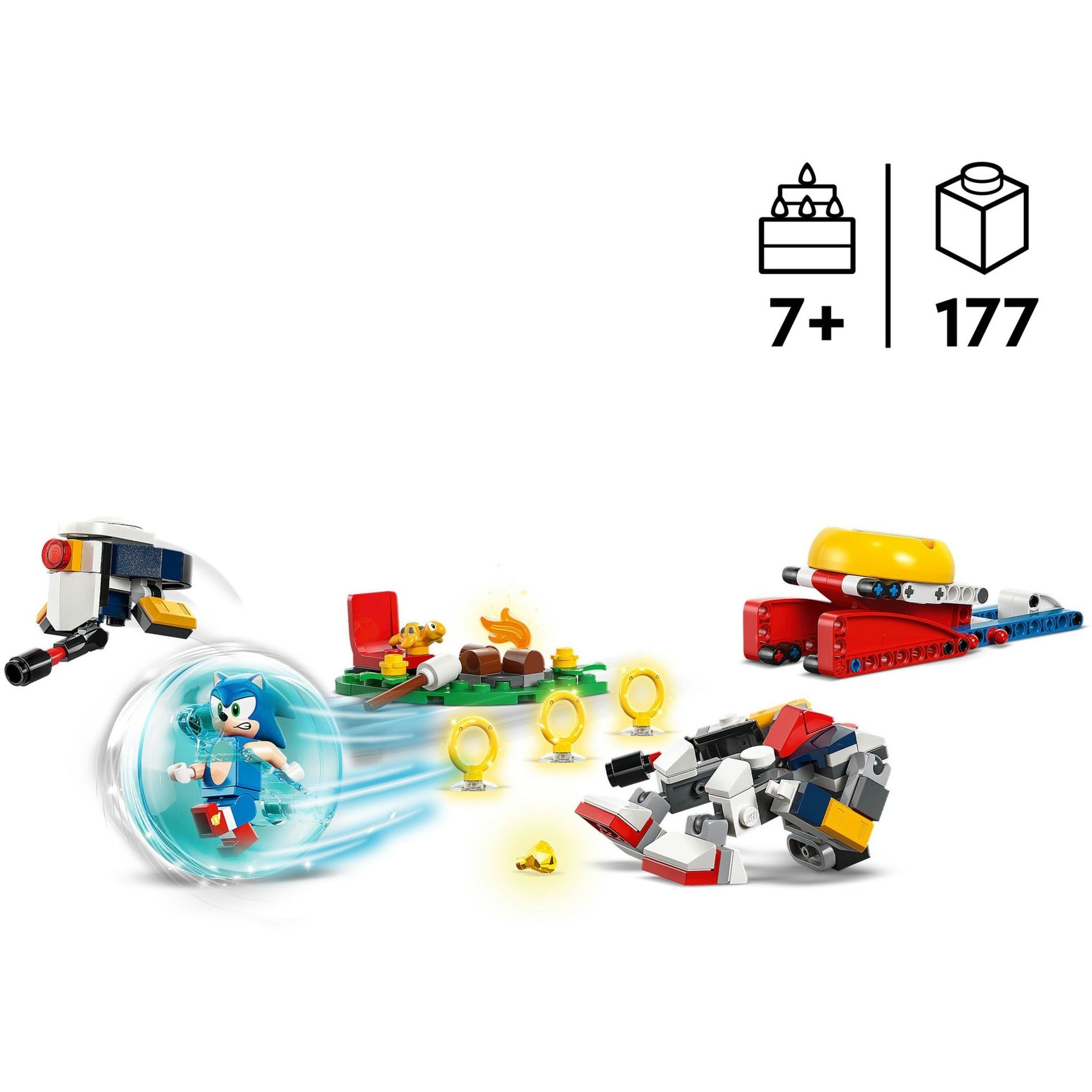 Lego sonic the hedgehog 77001 sonics krachtmeting bij het kampvuur