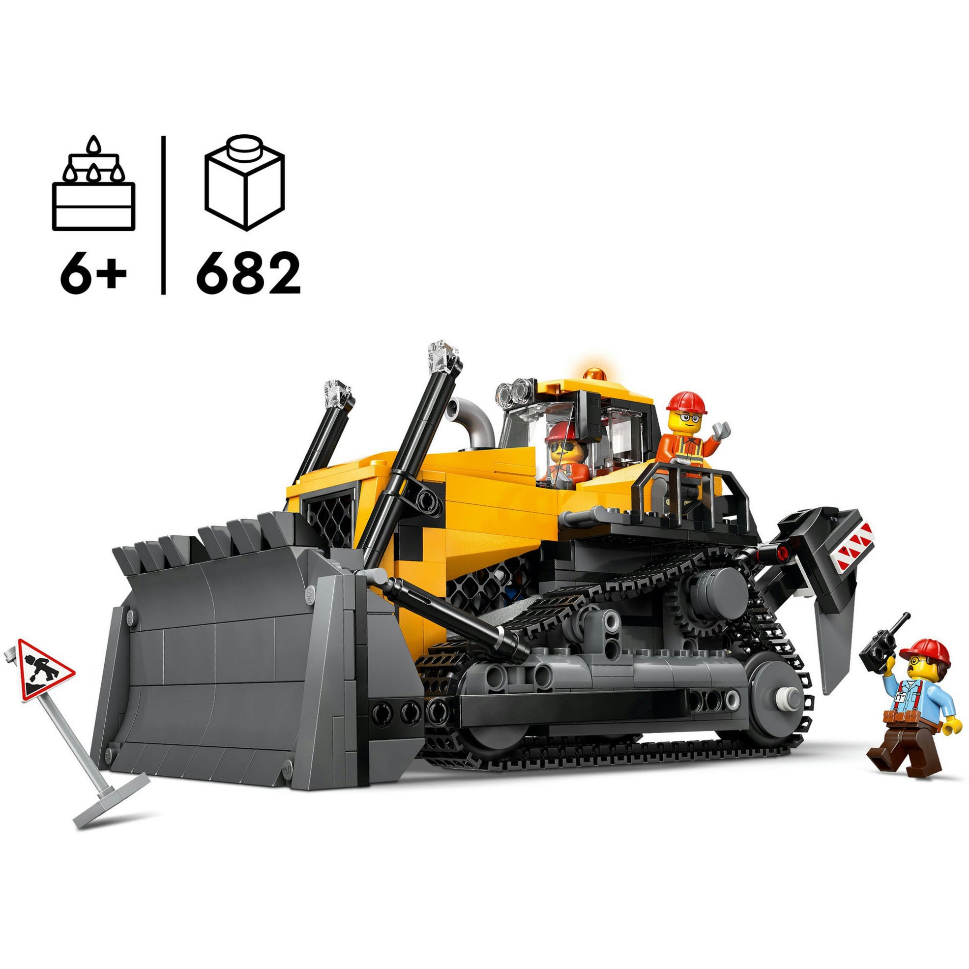 Lego 60466 grote stadsvoertuigen gele bulldozer