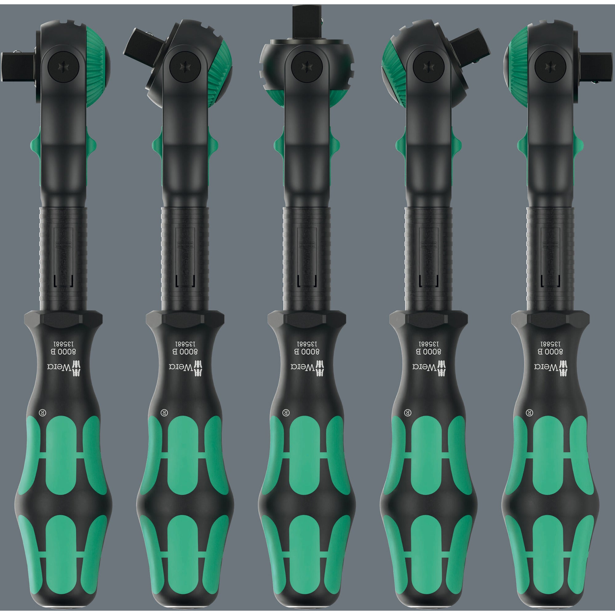 Wera 8000 b black edition zyklop speed ratel met 3 8 aandrijving (zwart groen)