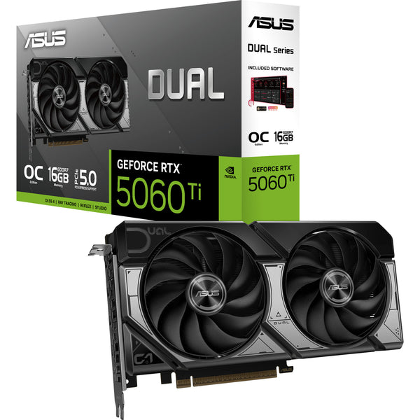 Asus dual geforce rtx 5060 ti oc 16g grafische kaart (zwart, dlss 4, 3x displayport, 1x hdmi 2.1)