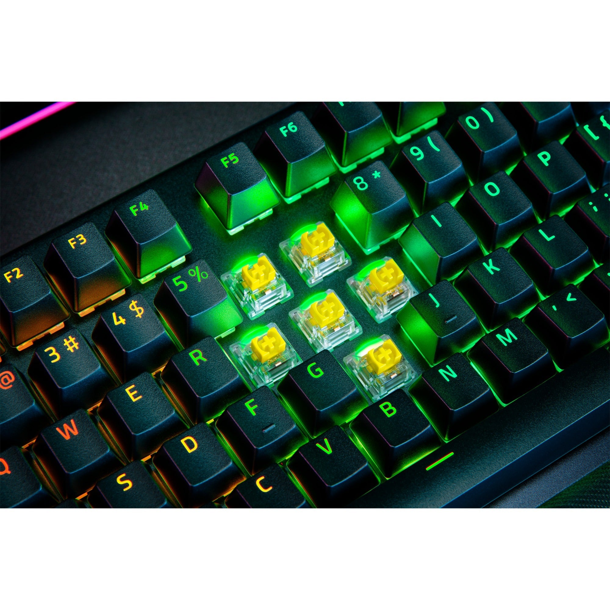 Razer blackwidow v4 pro, gaming toetsenbord (zwart, us lay-out, yellow, rgb leds, doubleshot abs)