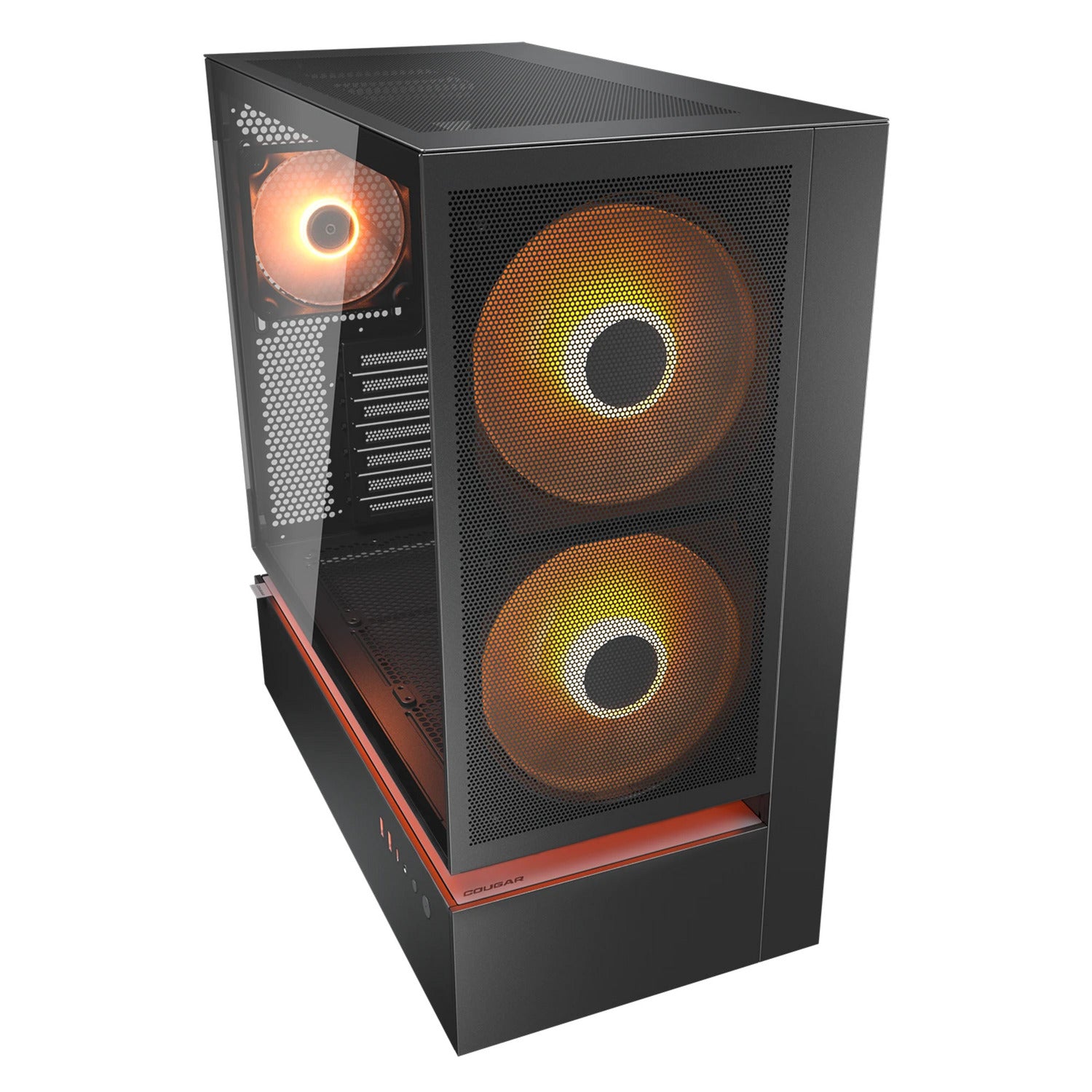 Cougar cfv235 mesh midi tower behuizing (zwart | 2x usb-a | 1x usb-c | rgb | tempered glass)