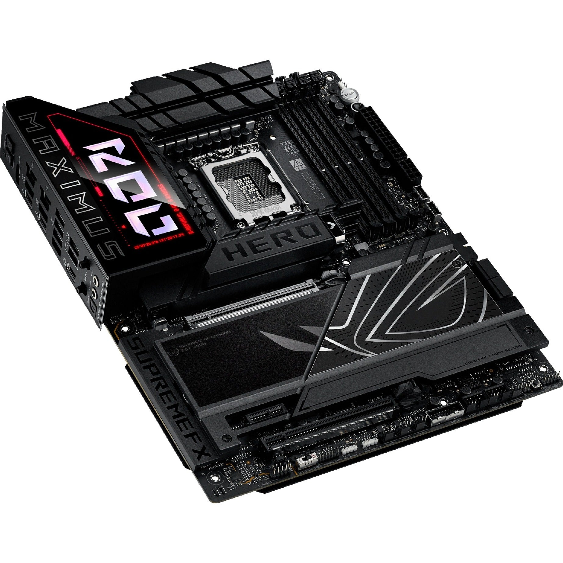 Asus rog maximus z890 hero socket 1851 moederbord (zwart, raid, 2.5gb-lan, 5gb-lan, wi-fi 7, bt, sound, atx)