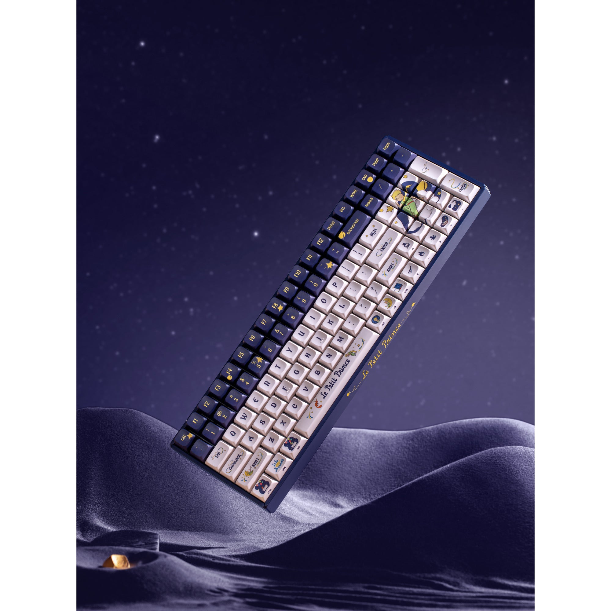 Iqunix f97 starry tryst rgb mechanisch gaming toetsenbord (donkerblauw, us lay-out (qwerty), iqunix silent rose, 96%, rgb leds, hot-swappable, pbt, 2.4ghz | bluetooth 5.1 | usb-c)