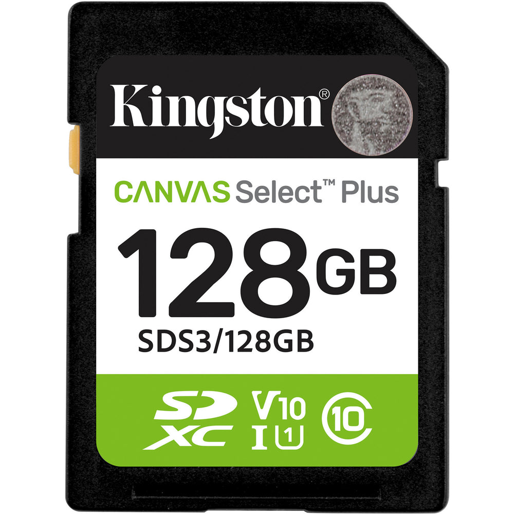 Kingston canvas select plus 128 gb sdxc geheugenkaart (uhs-i u1, class 10, v10)