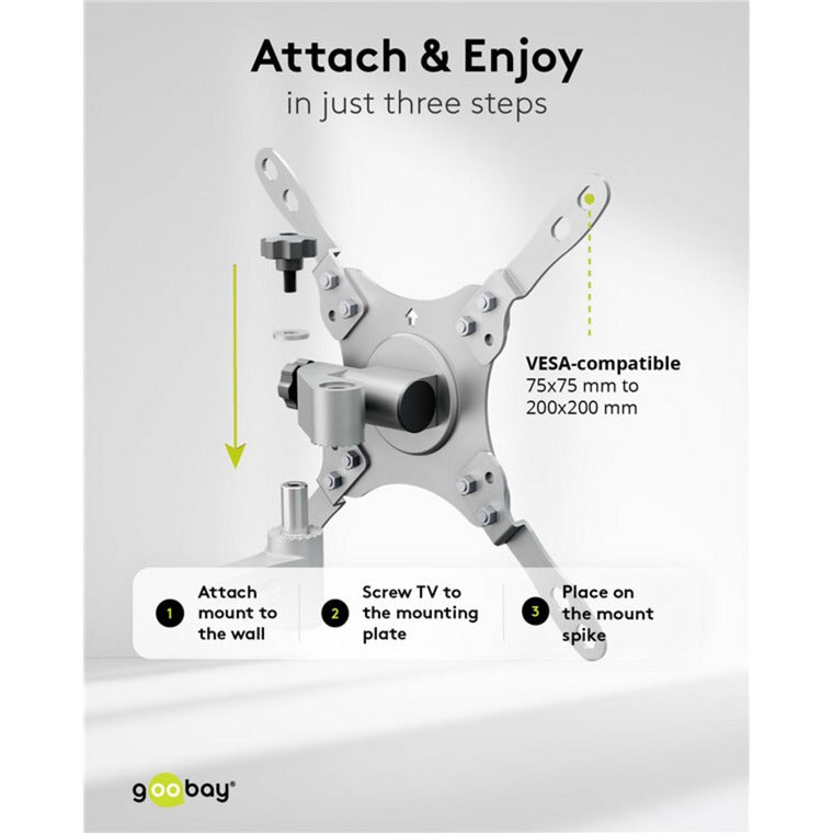 Goobay tv wall mount caravan fullmotion (m), 13 to 43 inch wandmontage (zilver)