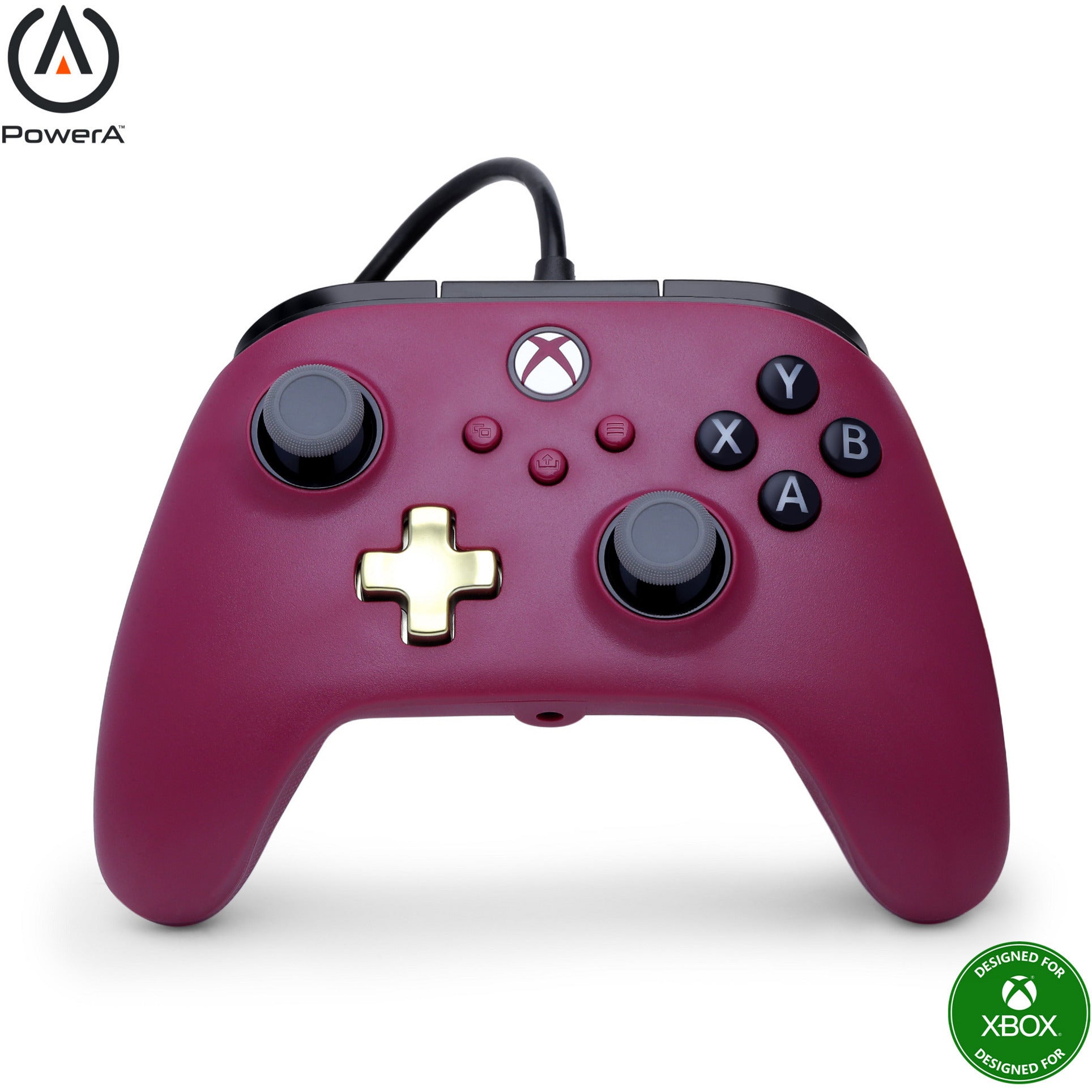 Powera advantage plus bedrade controller voor xbox series x|s - robijn (donkerrood, xbox series x|s, xbox one, pc)