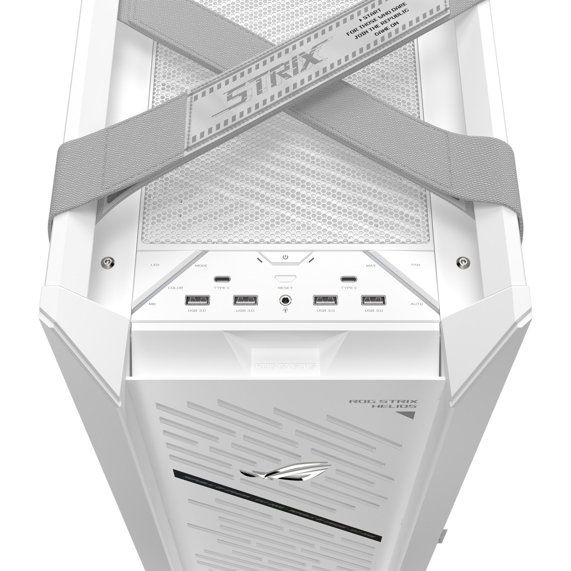 Asus rog strix helios ii gx601s midi tower behuizing (wit | 4x usb-a | 2x usb-c | rgb | tempered glass)