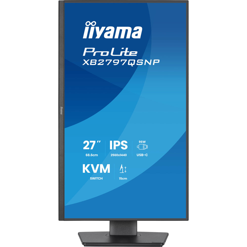 Iiyama prolite xb2797qsnp-b1 27 monitor (zwart, hdmi, displayport, 2x usb-a, 2x usb-c, rj-45)