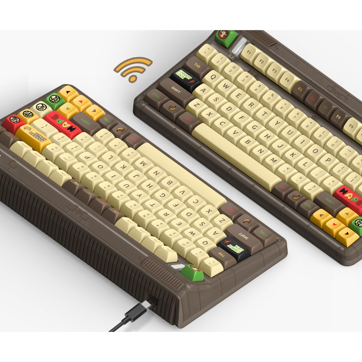 Iqunix og80 happy ape wireless mechanical keyboard, gaming toetsenbord (zwart, us lay-out, iqunix moonstone, rgb leds, 80% (tkl), hot-swappable, pbt, 2.4ghz | bluetooth 5.1 | usb-c)