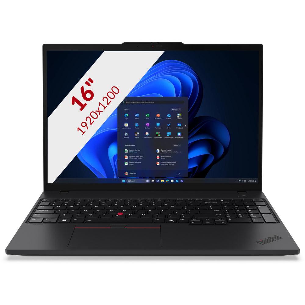 Lenovo thinkpad t16 gen 4 intel (21qe005bmh) 16 laptop (zwart | core ultra 5 225u | intel graphics | 16 gb | 512 gb ssd)