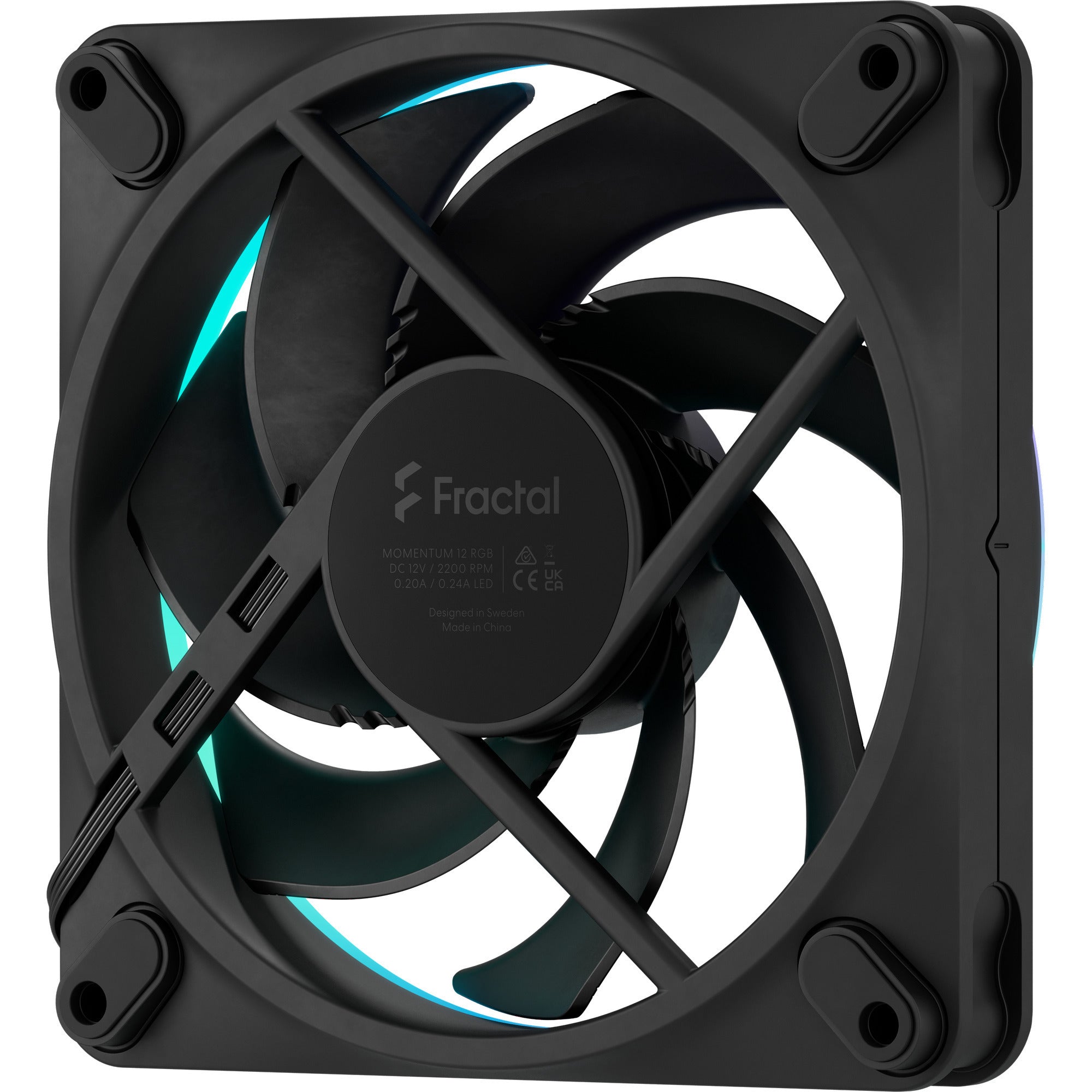 Fractal design momentum 12 rgb case fan (zwart, 120 x 120 x 25 mm, pwm)