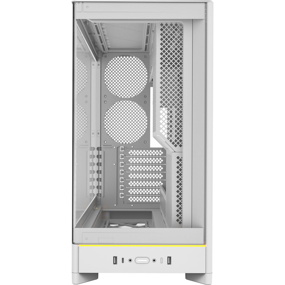 Montech hs02 midi tower behuizing (wit | 2x usb-a | 1x usb-c | rgb | tempered glass)