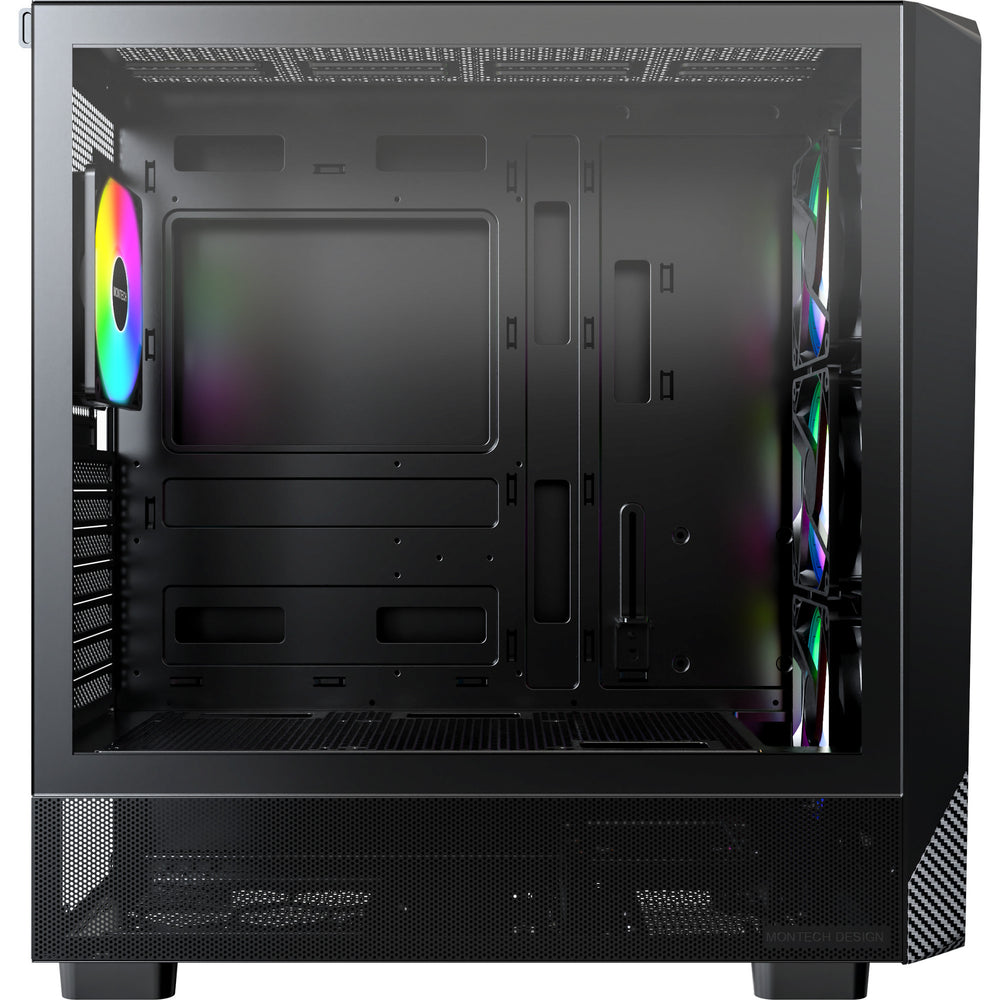 Montech x5 midi tower behuizing (zwart | 2x usb-a | 1x usb-c | tempered glass)