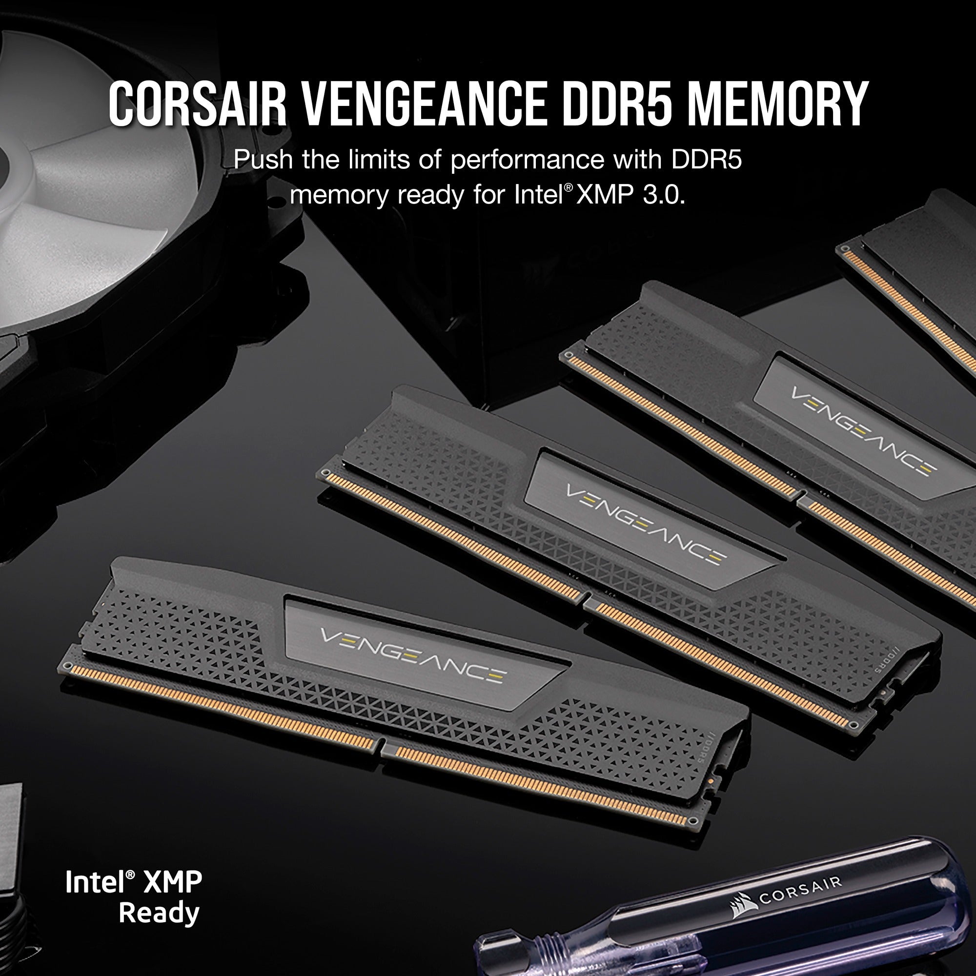 Corsair vengeance 32 gb ddr5-6000 (2x 16 gb) werkgeheugen (zwart, cmk32gx5m2e6000c36, xmp 3.0)